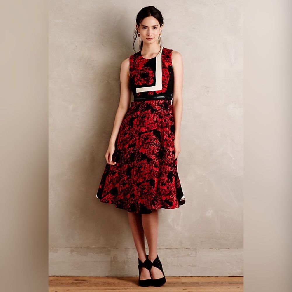 Anthropologie x Tracy Reese Rose Lane Midi Dress